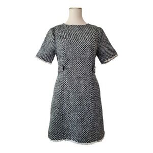 Bohme 60s Enspired Tweed Shift Dress Wool Blend Womens Size S Career Wear